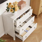 Commode en bois blanc – Chiffonnier à 6 tiroirs pour chambre et salon, Rangement de placard moderne