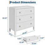 Commode en bois blanc – Chiffonnier à 6 tiroirs pour chambre et salon, Rangement de placard moderne