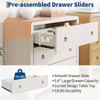 Commode en bois blanc – Chiffonnier à 6 tiroirs pour chambre et salon, Rangement de placard moderne