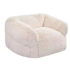 VEVOR Bean Bag Chair, BeanBag Sofa Chair with Armrests for Adults, Fluffy Plush & High-Density Foam Filling Adult Bean Bag with Zapper, Beige