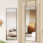Miroir de porte, Grand miroir de porte, Miroir suspendu 122x35 cm pour chambre, salon, entrée, dortoir, Noir
