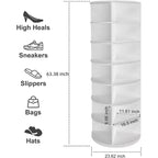 Tour à chaussures rotative à 360° – Tour de rangement pivotante blanche pour entrée et placard