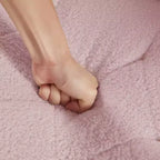 Causeuse capitonnée avec 2 oreillers, pieds en métal, canapé convertible en mousse pour chambre d'amis, bureau, salon, tissu teddy rose