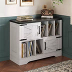 Meuble de rangement pour disques vinyles de ferme 39" – Meuble de lecture en bois avec 2 portes de grange pour le salon