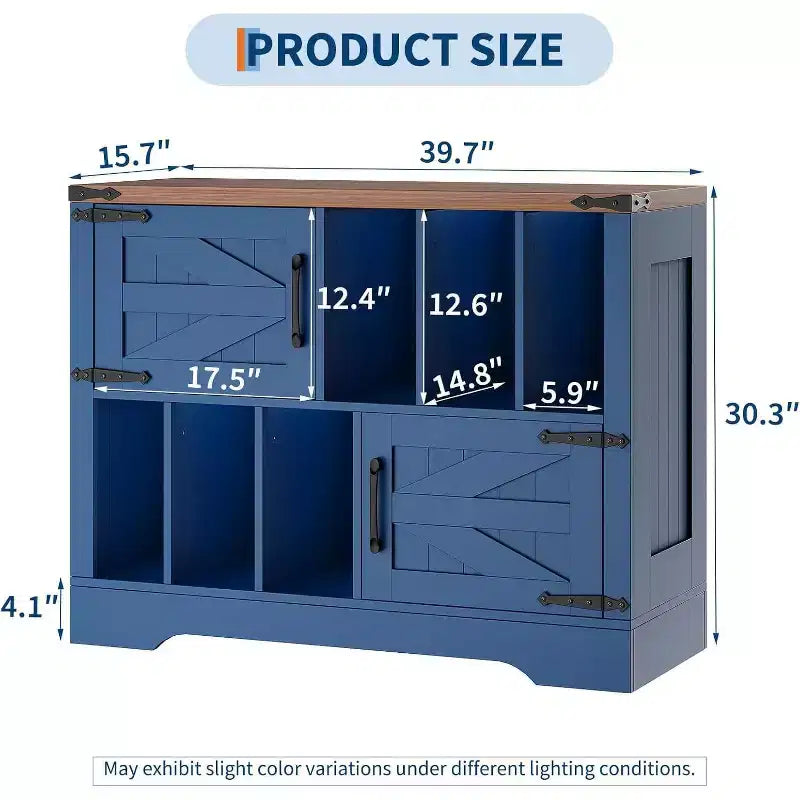 Meuble de rangement pour disques vinyles de ferme 39" – Meuble de lecture en bois avec 2 portes de grange pour le salon