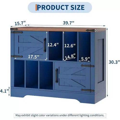 Meuble de rangement pour disques vinyles de ferme 39" – Meuble de lecture en bois avec 2 portes de grange pour le salon