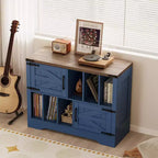 Meuble de rangement pour disques vinyles de ferme 39" – Meuble de lecture en bois avec 2 portes de grange pour le salon