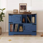 Meuble de rangement pour disques vinyles de ferme 39" – Meuble de lecture en bois avec 2 portes de grange pour le salon