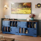 Meuble de rangement pour disques vinyles de ferme 39" – Meuble de lecture en bois avec 2 portes de grange pour le salon