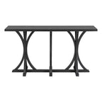 Console de ferme de 151,9 cm – Dessus en placage de chêne avec pieds incurvés minces en bois d'hévéa, noir