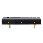 Coiffeuse murale flottante avec tiroir – Meuble de maquillage polyvalent pour chambre et salle de bain, Noir