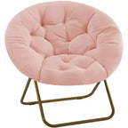 Fauteuil rond en fausse fourrure – Fauteuil rond confortable de taille adulte pour chambre et salon