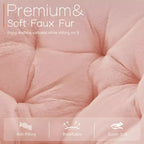Fauteuil rond en fausse fourrure – Fauteuil rond confortable de taille adulte pour chambre et salon