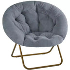 Fauteuil rond en fausse fourrure – Fauteuil rond confortable de taille adulte pour chambre et salon
