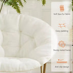 Fauteuil rond en fausse fourrure – Fauteuil rond confortable de taille adulte pour chambre et salon