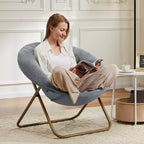 Fauteuil rond en fausse fourrure – Fauteuil rond confortable de taille adulte pour chambre et salon