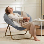 Fauteuil rond en fausse fourrure – Fauteuil rond confortable de taille adulte pour chambre et salon
