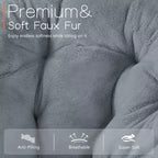 Fauteuil rond en fausse fourrure – Fauteuil rond confortable de taille adulte pour chambre et salon