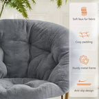 Fauteuil rond en fausse fourrure – Fauteuil rond confortable de taille adulte pour chambre et salon