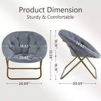 Fauteuil rond en fausse fourrure – Fauteuil rond confortable de taille adulte pour chambre et salon