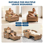 Canapé-Lit Convertible 3-en-1 avec USB et Massage – Inclinable à 110-180°, Porte-Gobelets, 172 kg, Idéal pour Dortoir