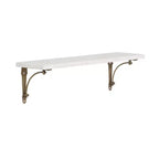 Kate and Laurel Hatley Marble Wall Shelf, White and Gold, 20