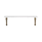 Étagère murale en marbre de 50,8 cm – Étagère flottante décorative blanche et dorée
