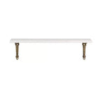 Étagère murale en marbre de 50,8 cm – Étagère flottante décorative blanche et dorée