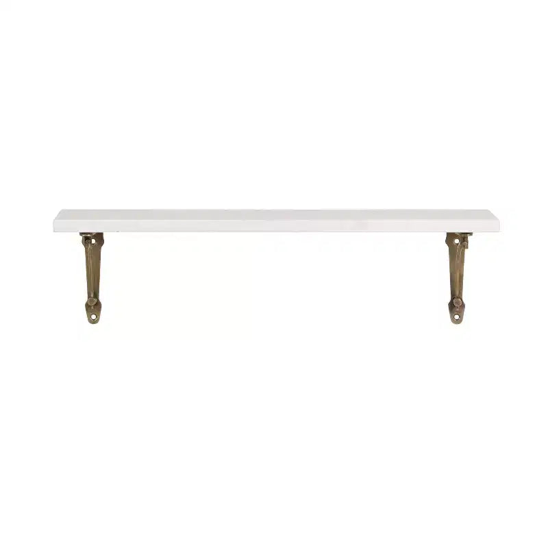 Étagère murale en marbre de 50,8 cm – Étagère flottante décorative blanche et dorée