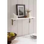 Étagère murale en marbre de 50,8 cm – Étagère flottante décorative blanche et dorée