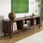 Meuble TV style ferme moderne pour téléviseurs de 75 po – Meuble de divertissement en bois avec placard de rangement pour salon
