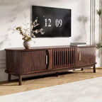 Meuble TV style ferme moderne pour téléviseurs de 75 po – Meuble de divertissement en bois avec placard de rangement pour salon