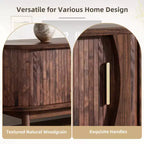 Meuble TV style ferme moderne pour téléviseurs de 75 po – Meuble de divertissement en bois avec placard de rangement pour salon