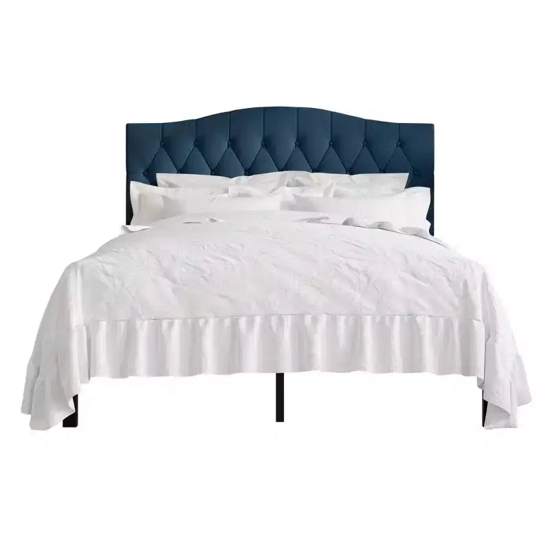 Lit plateforme rembourré en lin – Cadre de lit moderne à profil bas pour chambre à coucher