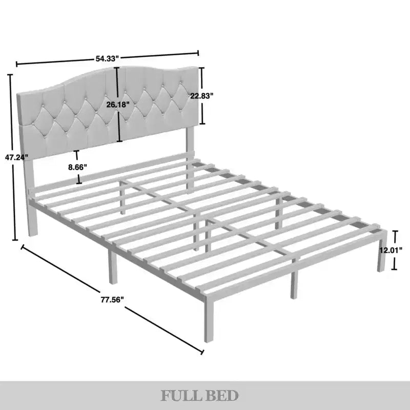 Lit plateforme rembourré en lin – Cadre de lit moderne à profil bas pour chambre à coucher