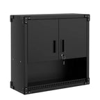 Steel Wall Cabinet with Lock - Heavy Duty Garage Wall Mount Storage Organiser with Shelves, Metal Hanging Cabinet