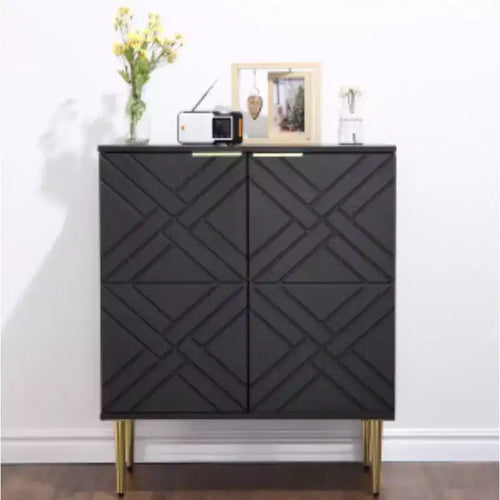 Buffet de rangement 2 portes – Meuble de rangement finition chaude pour salle à manger et salon