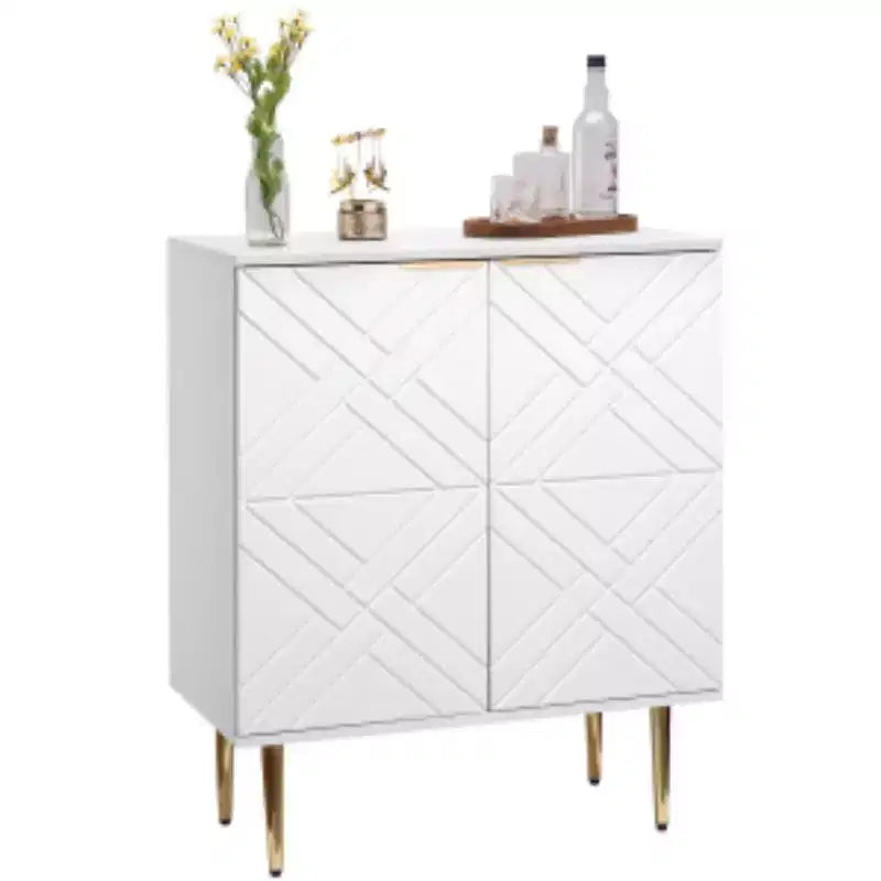 Buffet de rangement 2 portes – Meuble de rangement finition chaude pour salle à manger et salon