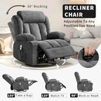 Fauteuil inclinable, Fauteuils à bascule avec massage et chauffage, Poches latérales et porte-gobelet