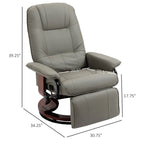 Fauteuil inclinable manuel pivotant en similicuir HomCom avec repose-pieds confortable et relaxant