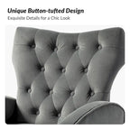 Chaise touffetée Abadiana avec accent et piètement en métal