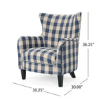 Fauteuil rembourré à dossier haut avec pieds en bois Modern Retro 30.25 pour le salon