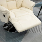 Fauteuil inclinable manuel HOMCOM pour adultes, fauteuil inclinable pivotant réglable avec repose-pieds, accoudoirs rembourrés