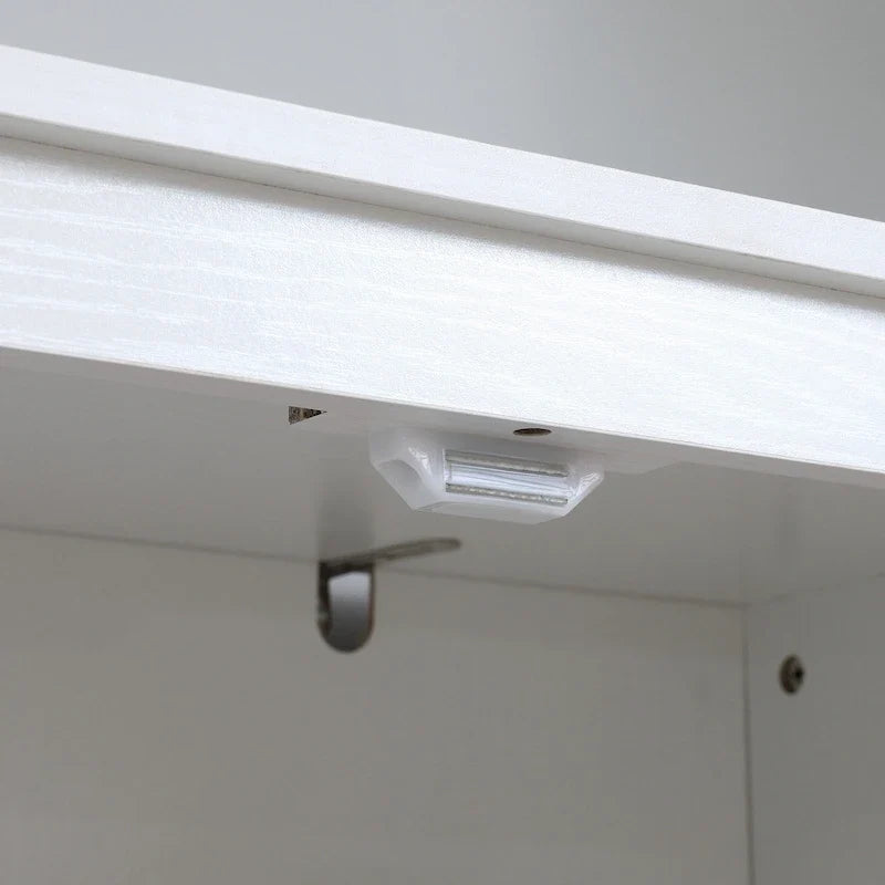 HOMCOM Grand garde-manger de cuisine autoportant de 183 cm, organisateur de rangement à 4 portes avec 4 niveaux et étagères réglables, blanc