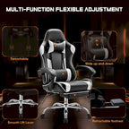 Chaise de bureau de jeu pivotante en cuir PU