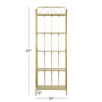 Étagère de Boulanger Pliable Haute à 5 Niveaux en Métal Décoratif pour Intérieur/Extérieur - Or ou Blanc - Roche River Decor
