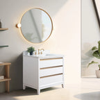 Meuble-lavabo Vanity Art avec évier en céramique et dessus en marbre reconstitué