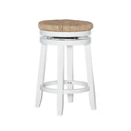 Tabouret de comptoir pivotant sans dossier Maya avec assise en jonc de mer