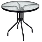 Table ronde de jardin Costway 32 avec plateau en verre trempé