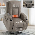 Fauteuil inclinable releveur électrique, fauteuil de massage moderne à moteur unique avec chauffage lombaire, port de chargement USB, porte-gobelets